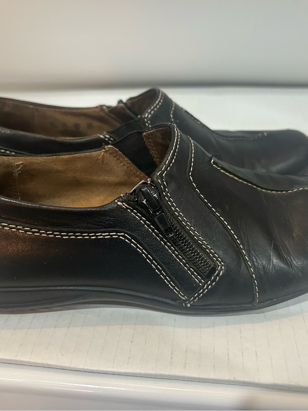 Natural Soul by Naturalizer Women’s Size 7.5 Black Leather Slip-On Shoes